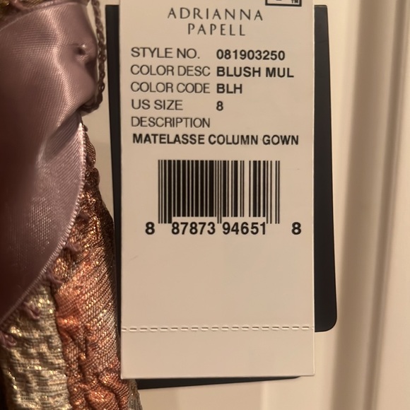 Glamorous maxi Adrianna Papell multi color evening dress - Picture 6 of 6